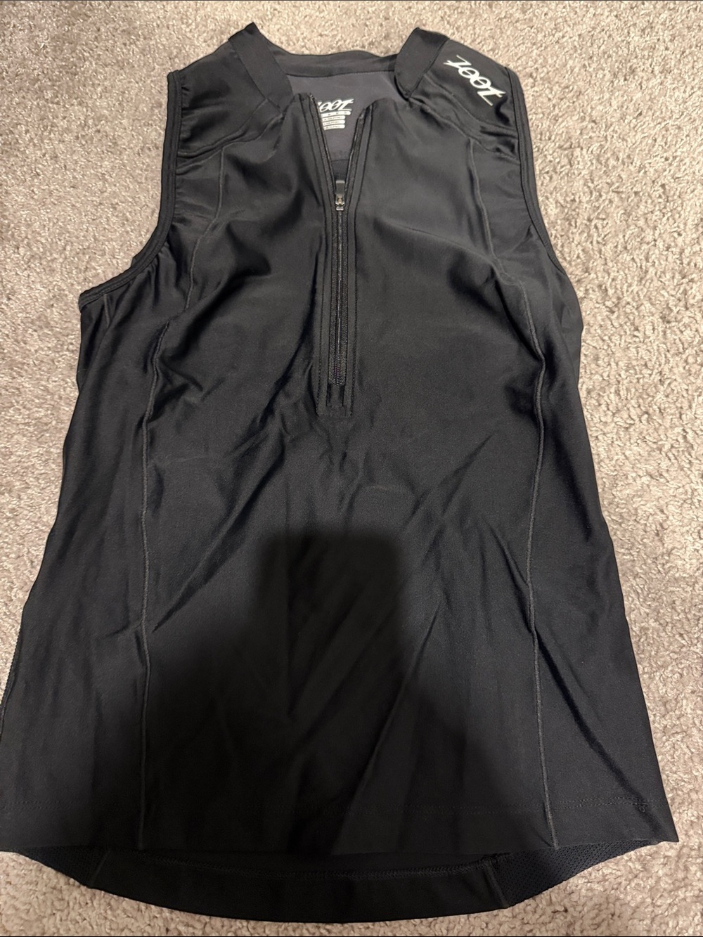 Zoot Black Sleeveless Athletic Zip-Front Triathlon Top